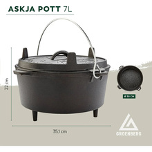 Казан GROENBERG Askja Pot 7 л Black (266017)