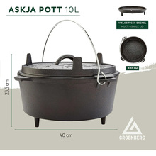 Казан GROENBERG Askja Pot 10 л Black (266018)