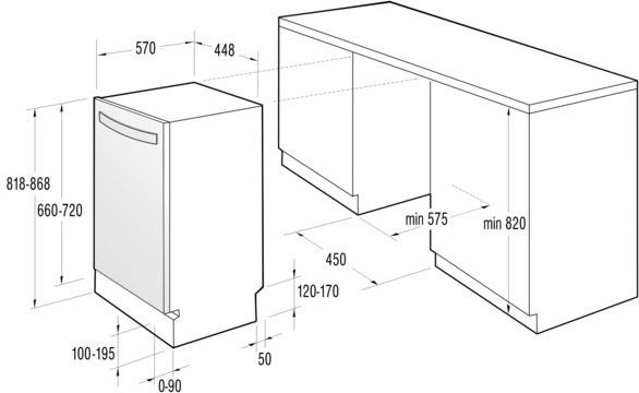 Посудомоечная машина GORENJE GV 53221(PMS45I) Ширина 45