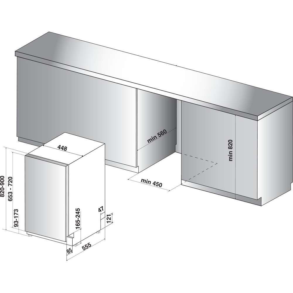 Встраиваемая посудомоечная машина HOTPOINT ARISTON HSIC3T127C Класс энергоэффективности A++