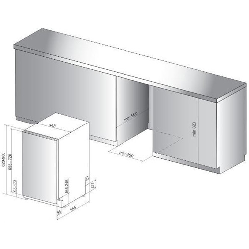 У Фокстрот Вбудована посудомийна машина WHIRLPOOL WSIC3M27C