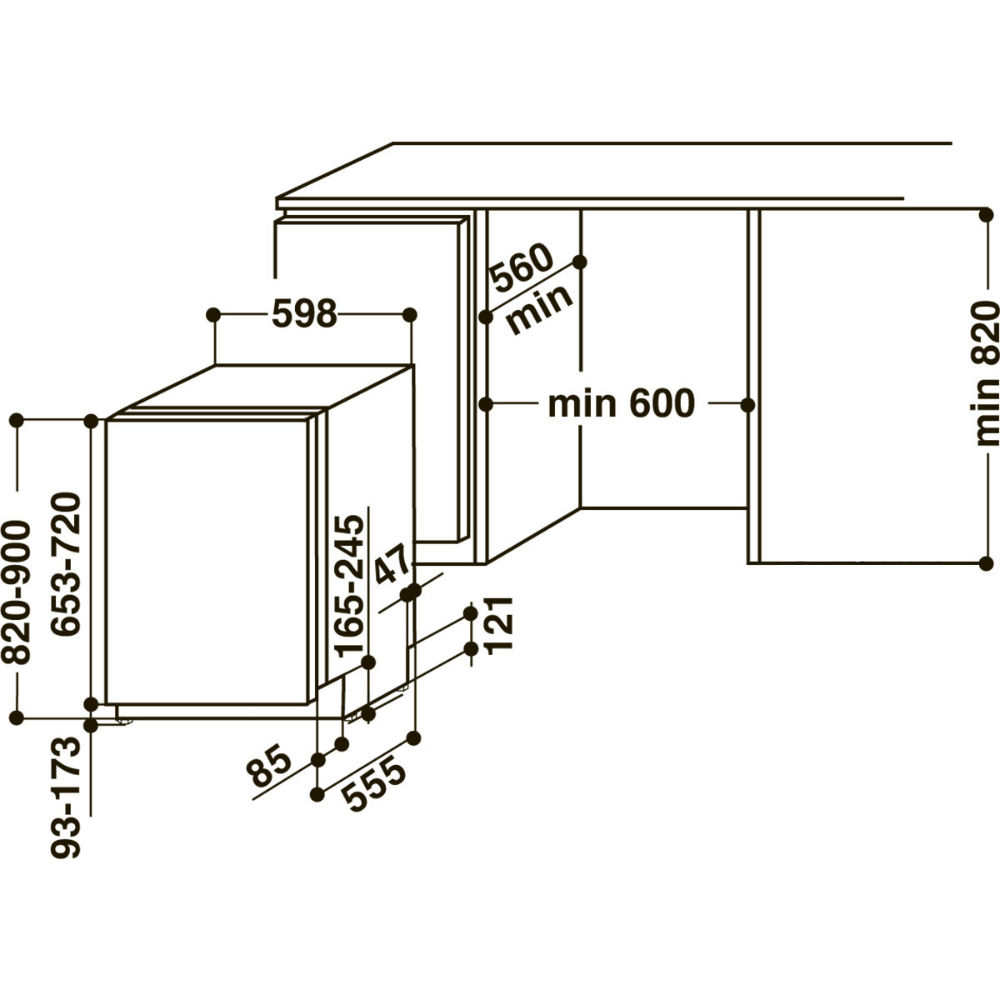 Фото 15 Вбудована посудомийна машина HOTPOINT ARISTON HIO3C16W