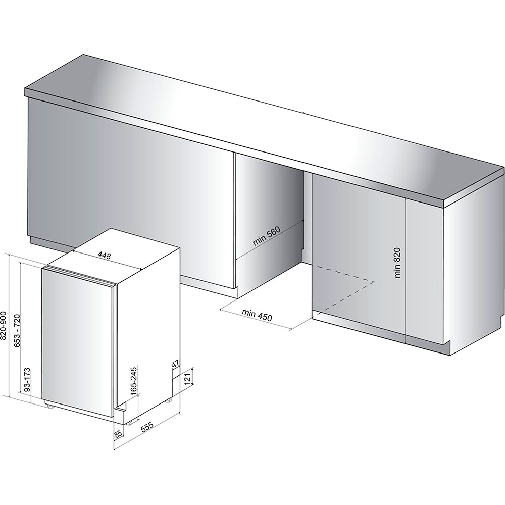 Вбудована посудомийна машина HOTPOINT ARISTON HSIC 3M19 C Тип повністю вбудовувані