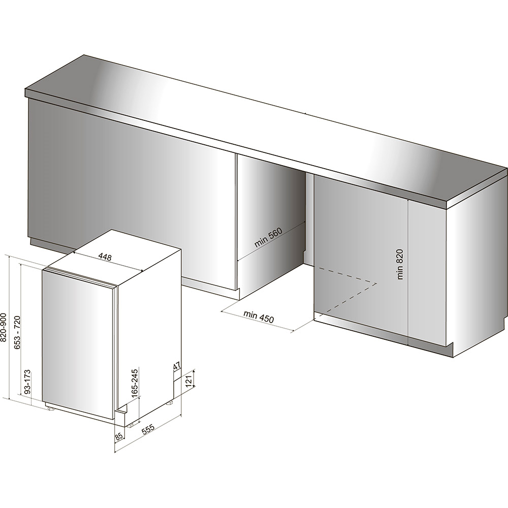 Огляд Вбудована посудомийна машина HOTPOINT ARISTON HSIO 3O35 WFE