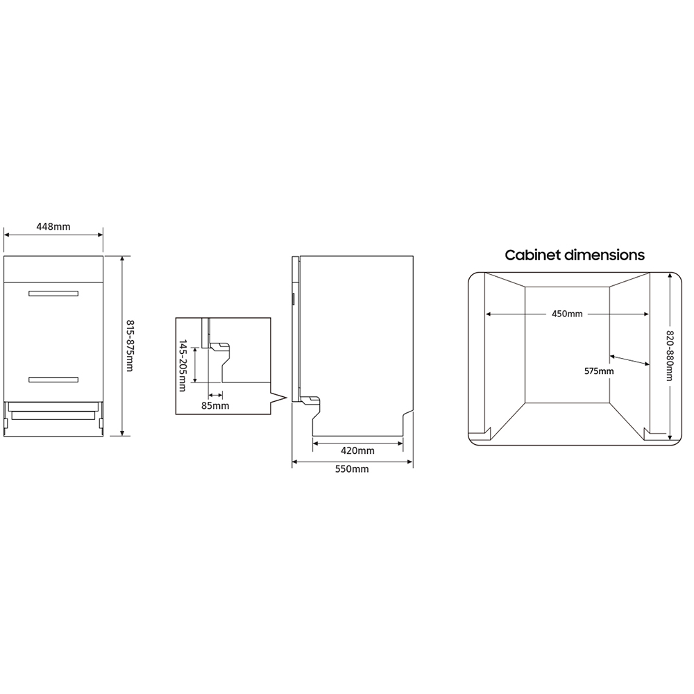 В Фокстрот Встраиваемая посудомоечная машина SAMSUNG DW50DG450B00UA