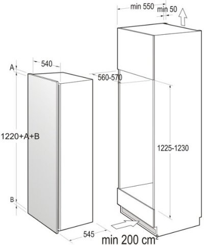 Вбудований холодильник GORENJE RBI 5121 CW Тип холодильника однокамерний