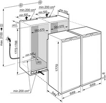 Вбудований холодильник LIEBHERR SBS 70I4 (IKB 3550+SIGN 3566)