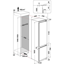 Встраиваемый холодильник WHIRLPOOL WHC20 T593 P