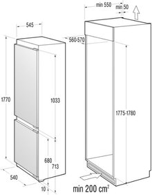 Встраиваемый холодильник GORENJE RKI 55288 W