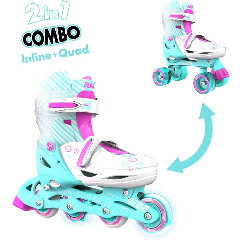 Ролики NEON COMBO SKATES Turquoise (NT09T4) Вид дитячий