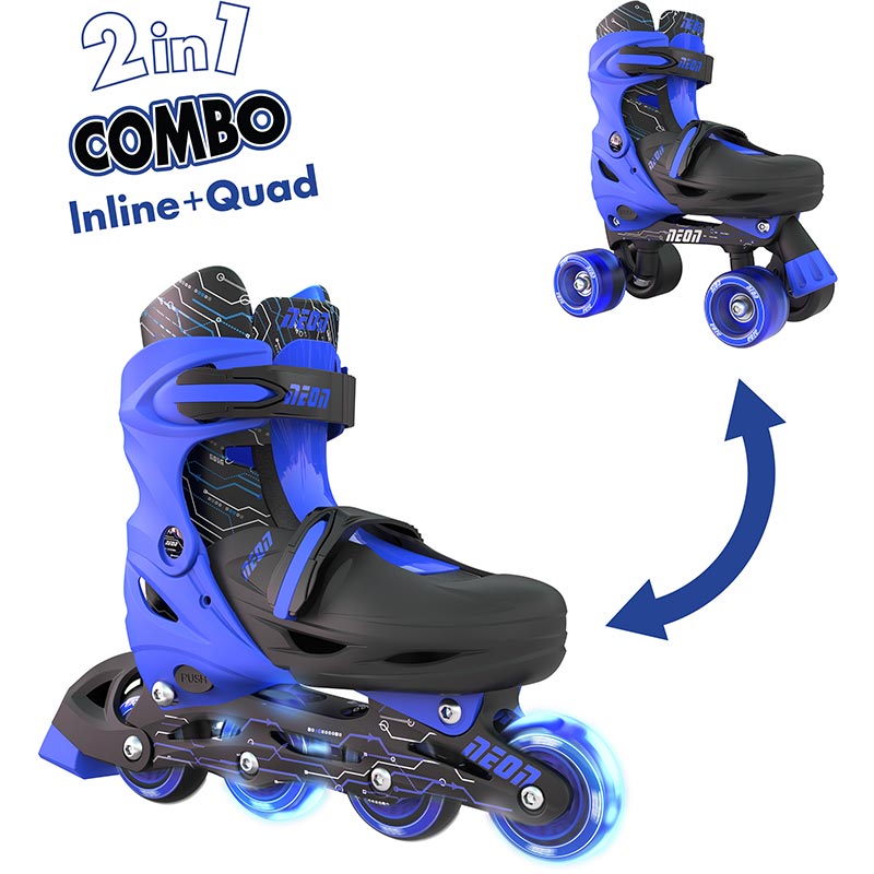 Ролики NEON Combo Skates Blue  (NT09B4) Диаметр колес 65