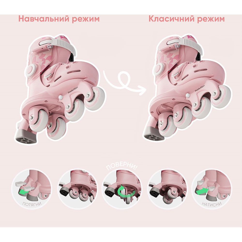 В Україні Ролики YVOLUTION Twista 24-28 Pink (YR25P4)