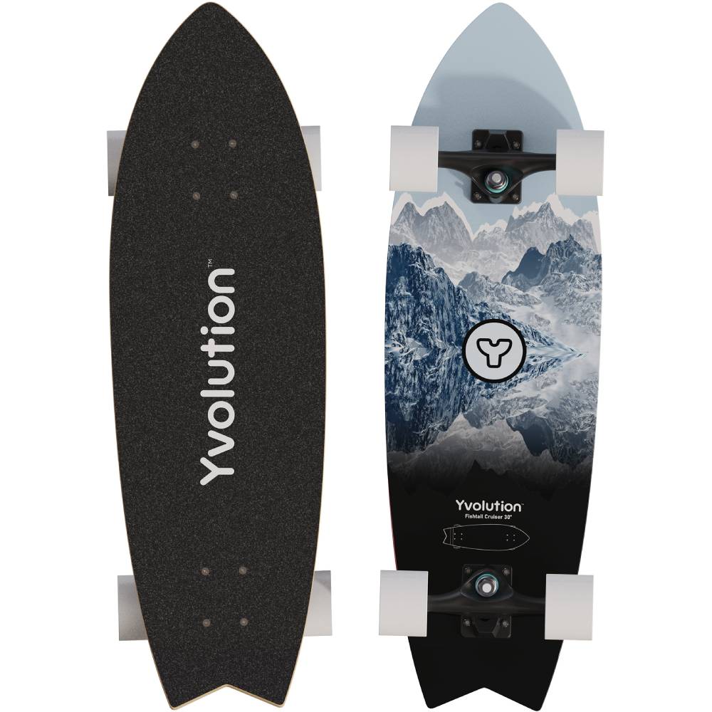 Скейтборд YVOLUTION Fishtail Cruiser 76см Blue (YS48B2) Діаметр коліс 6.1 і більше