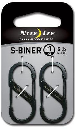 Набір карабінів NITE IZE S-Biner Size 1 - Black 2 pk чорний