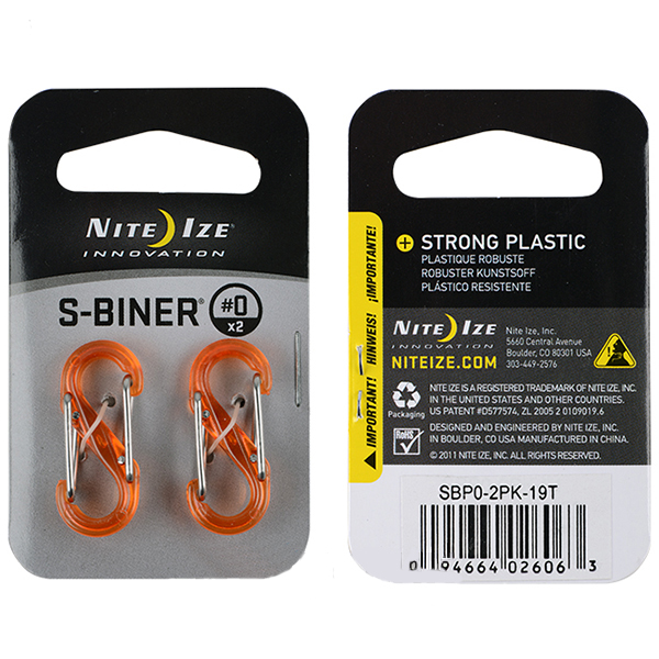 Набор пластиковых карабинов NITE IZE Plastic оранжевый/прозрачный (94664026063)
