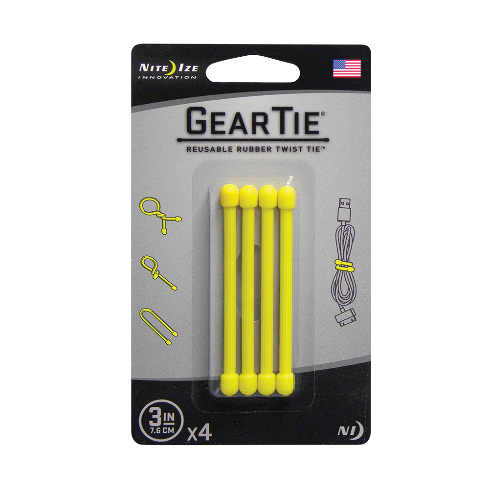 Фіксатор Gear Tie 3 - Yellow 4pk Управління акумулятором False