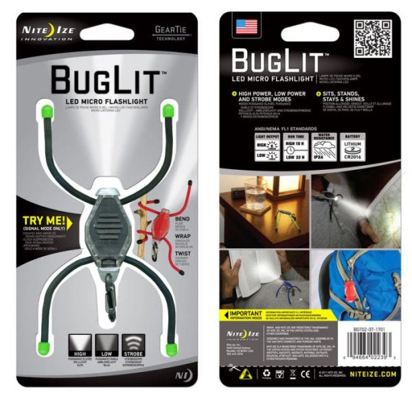 Светодиодный мини-фонарь Buglit зеленый прозрачный/белый LED