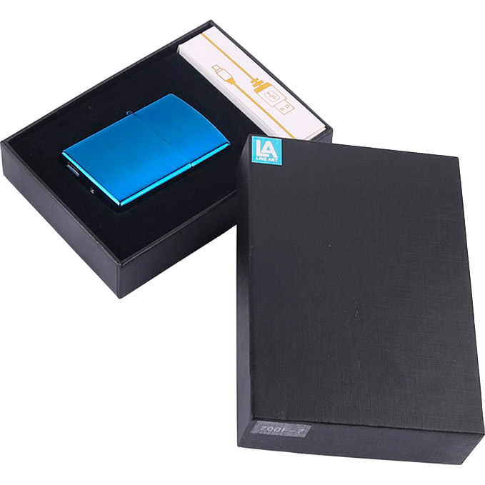 USB зажигалка Bergamo 700F Синяя (700F-3) Размеры 4.2 х 5.9 х 1.4