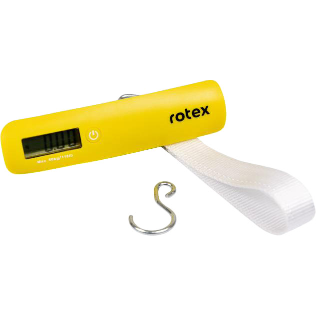 Весы для багажа ROTEX RSB02-P Особенности LCD дисплей, индикатор заряда батареи, индикатор перегрузки