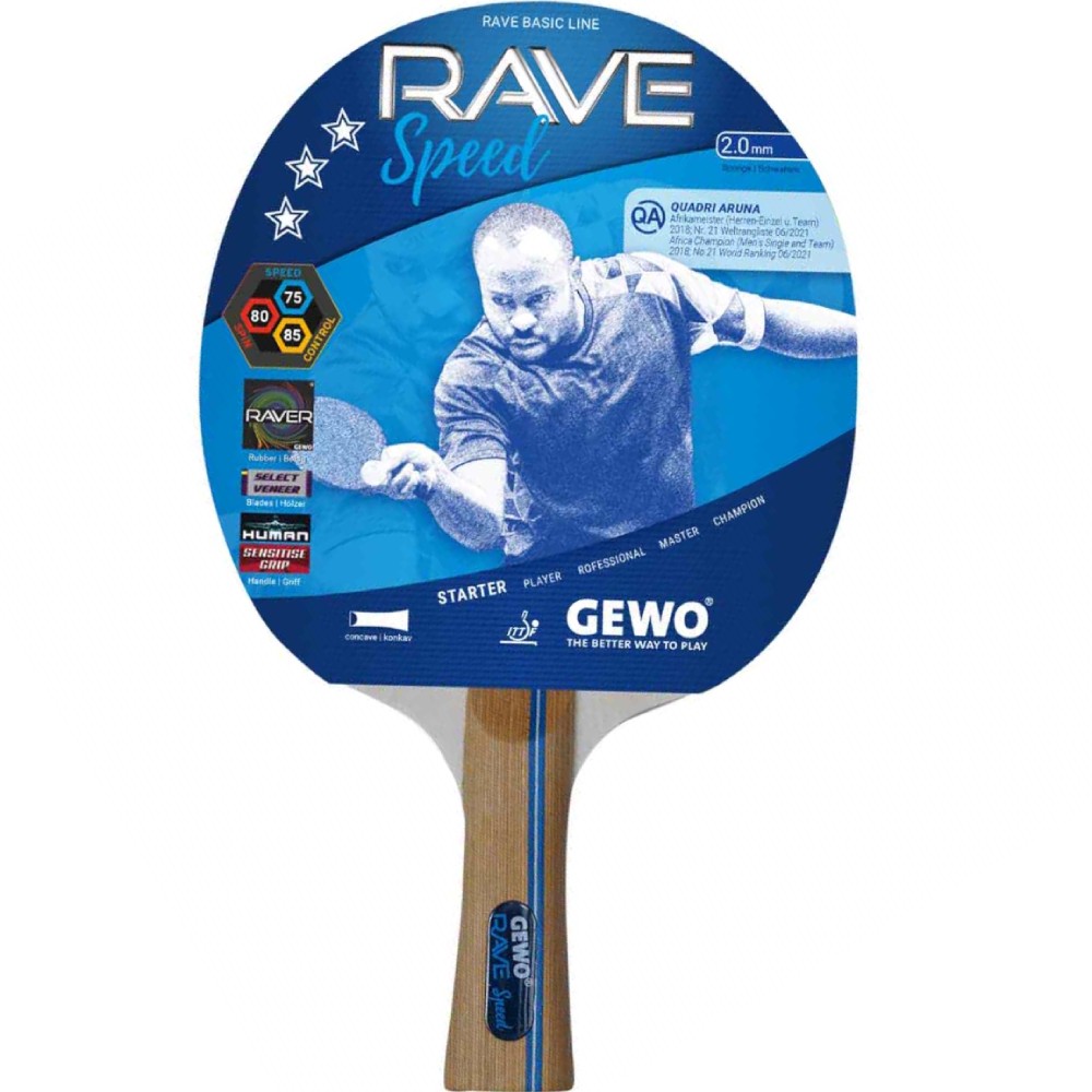 Набір для настільного тенісу GEWO Rave Speed 2 Bats 3 Balls (86080000) Вид спорту, активності настільний теніс