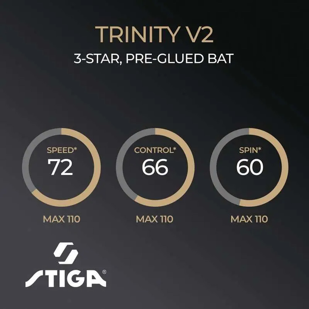 Фото Ракетка для настільного тенісу STIGA Trinity 3 Star ver.2 FL Black (1213-1208-35)