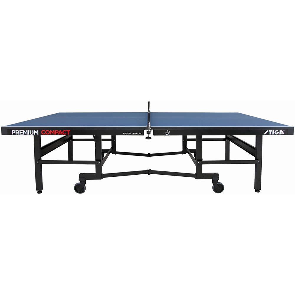 Стіл тенісний STIGA Stiga Premium Compact ITTF Blue (719705) Додатково професійний стіл ITTF; поверхня 25 мм 3tecWOOD premium; антивідблиск; регульовані ніжки; міцний каркас; 4 коліщатка 125 мм; складання SMS; 90% збирання, встановлення 15 хв; для сухих приміщень