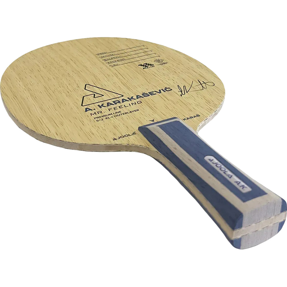 Основа для ракетки JOOLA Karakasevic Feeling FL (61280) Додатково Стиль гри: Атакуючий; Тип основи: OFF; Форма ручки: Конічна (FL, Flared); Швидкість: 4/5; Контроль: 4/5; Точність: 5/5; Жорсткість: 5/5; Гнучкість: 2.5/5; Вага: 93 г; Товщина: 6 мм; Кількість шарів: 5+2