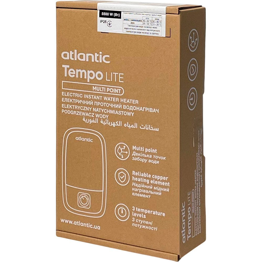 Покупка Проточный водонагреватель ATLANTIC Tempo Lite Multi IECI-SW2C55 MP 5.5 kW