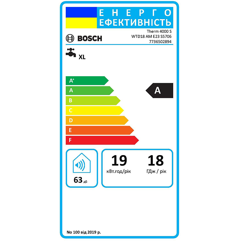 Газовая колонка BOSCH Therm 4000 WTD 18 AME (7736502894) Мощность 36100