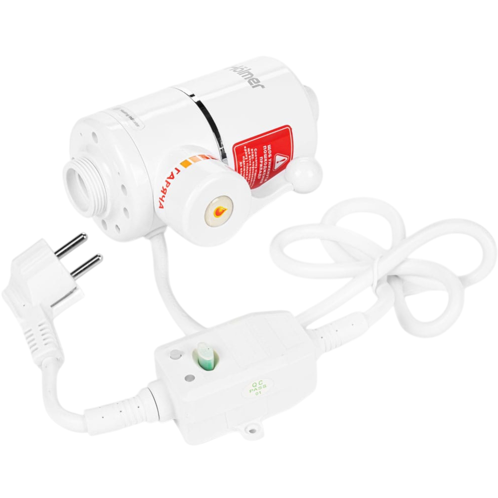 Проточный водонагреватель HOLMER HHW-303SH Дополнительно нагрев воды до 60°C за 3-5 секунд, защита от влажности: IPX4, защита от перегрева, защита от сухого включения