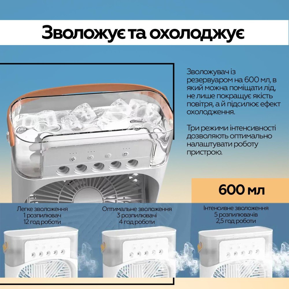 Зовнішній вигляд Вентилятор XOKO Mini Cooling Fan F1000/Fan XOKO Mini Cooling Fan F1000 (XK-MC-F1000)