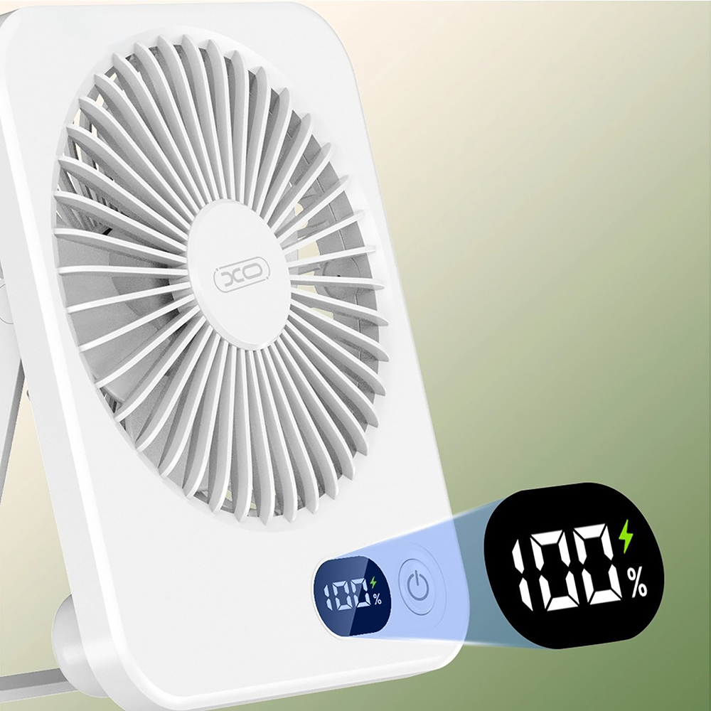 Настільний вентилятор XO 5 Вт MF99 white Джерело живлення акумуляторна батарея 