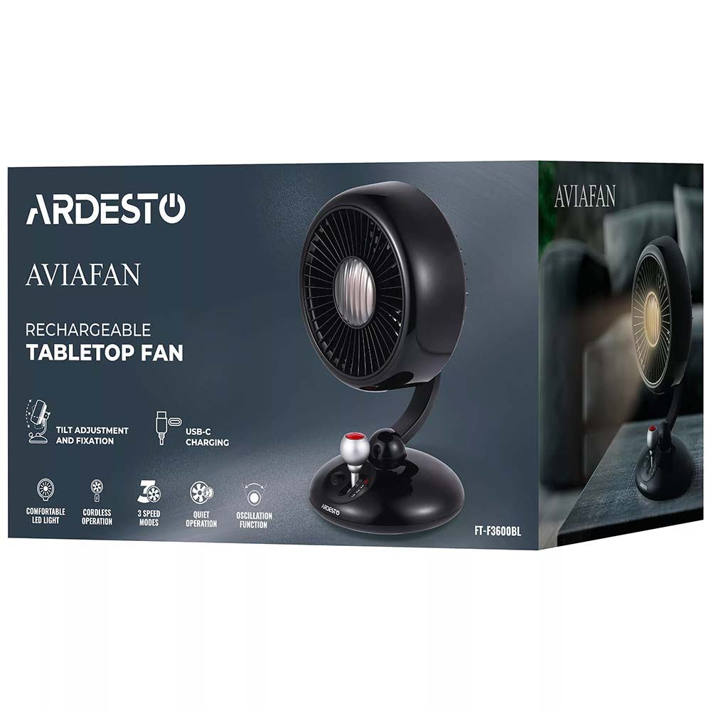 Зображення Вентилятор ARDESTO AviaFan FT-F3600BL black