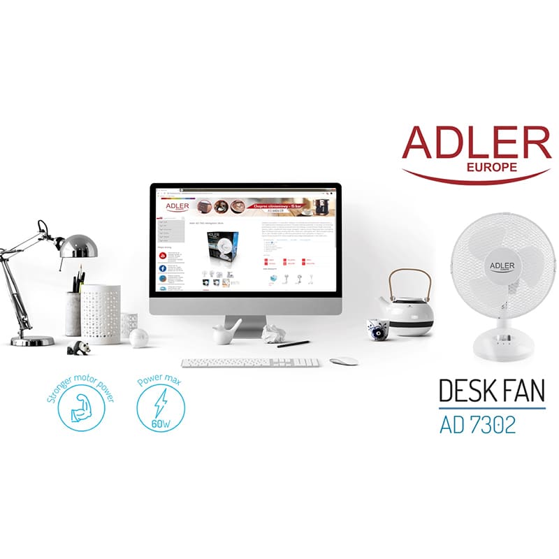 Зображення Вентилятор ADLER AD 7302 White