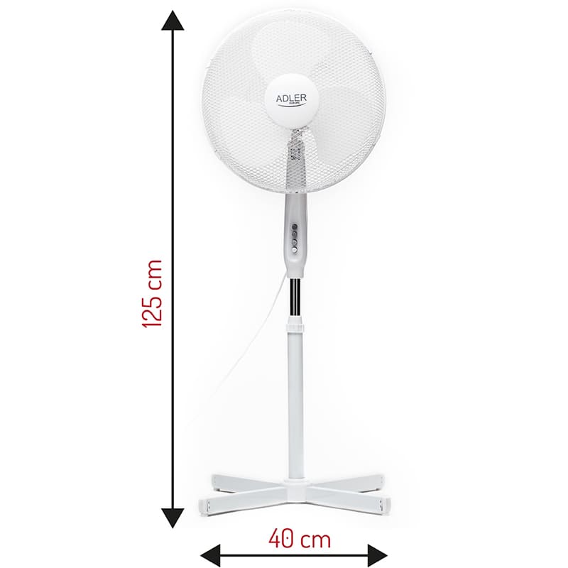 Вентилятор ADLER AD 7305 White Максимальний рівень шуму  53