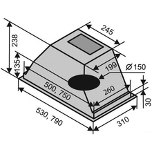 Вытяжка VENTOLUX Punto 60 WH (800)