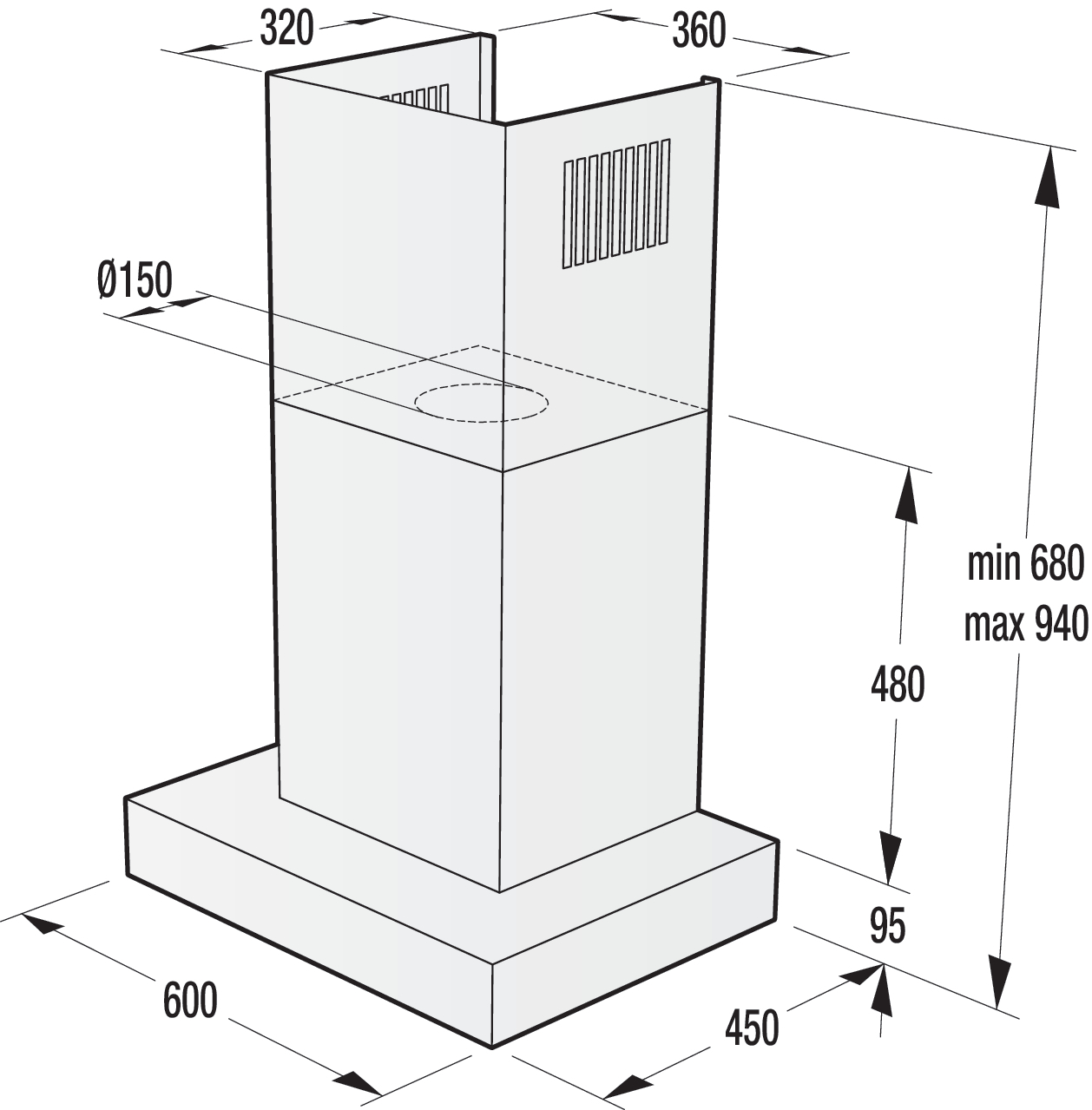 Витяжка GORENJE WHT68INB (OK-004/I) Тип Т-подібна