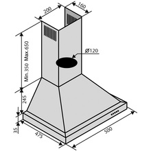 Вытяжка VENTOLUX LAZIO 50 INOX (750)