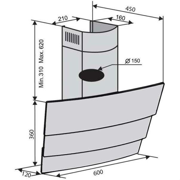 Фото Вытяжка VENTOLUX RIALTO 60 WH (1000) TRC IT