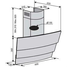 Вытяжка VENTOLUX RIALTO 60 WH (1000) TRC IT