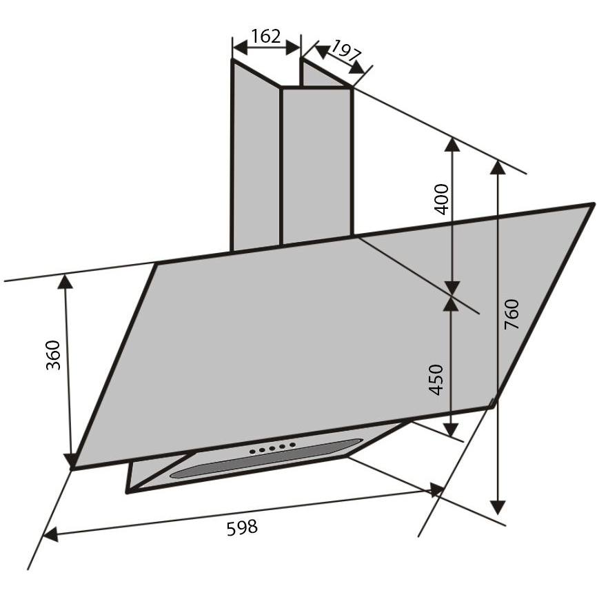Фото Витяжка VENTOLUX MIRROR 60 BK (750) PB