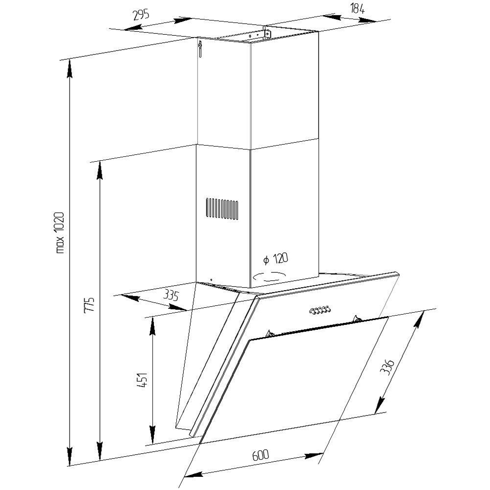 Изображение Вытяжка PYRAMIDA NR-MG 60 M BL