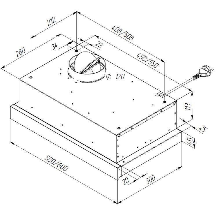 Зображення Витяжка PYRAMIDA TL 50 SLIM BR