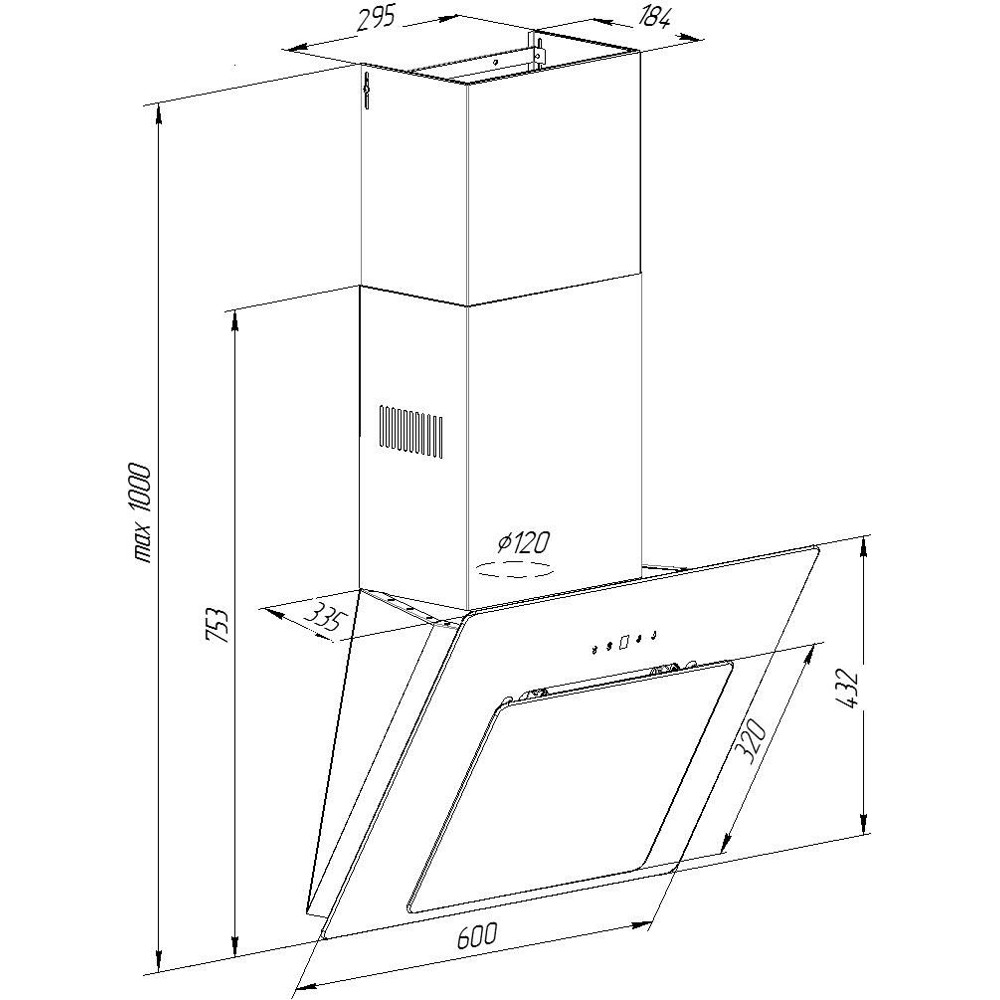 Изображение Вытяжка PYRAMIDA NR 60 S BL