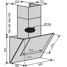 Витяжка VENTOLUX DIAMOND 60 BK (700) PB