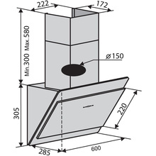Вытяжка VENTOLUX VIENNA 60 BK (700) PB
