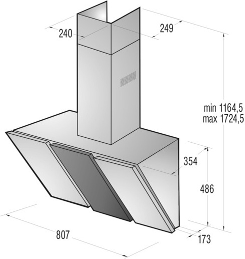 Витяжка GORENJE DK 2000 P2 Максимальна продуктивність 750