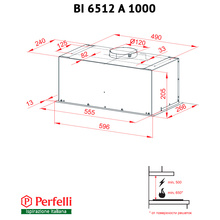 Вытяжка PERFELLI BI 6512 A 1000 IV LED