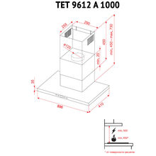 Витяжка PERFELLI TET 9612 A 1000 W LED