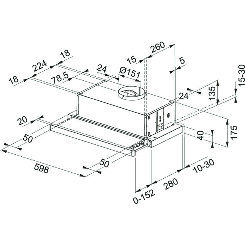 Вытяжка FRANKE Flexa FTC 6032 GR/XS V2 (110.0435.500) Тип телескопическая